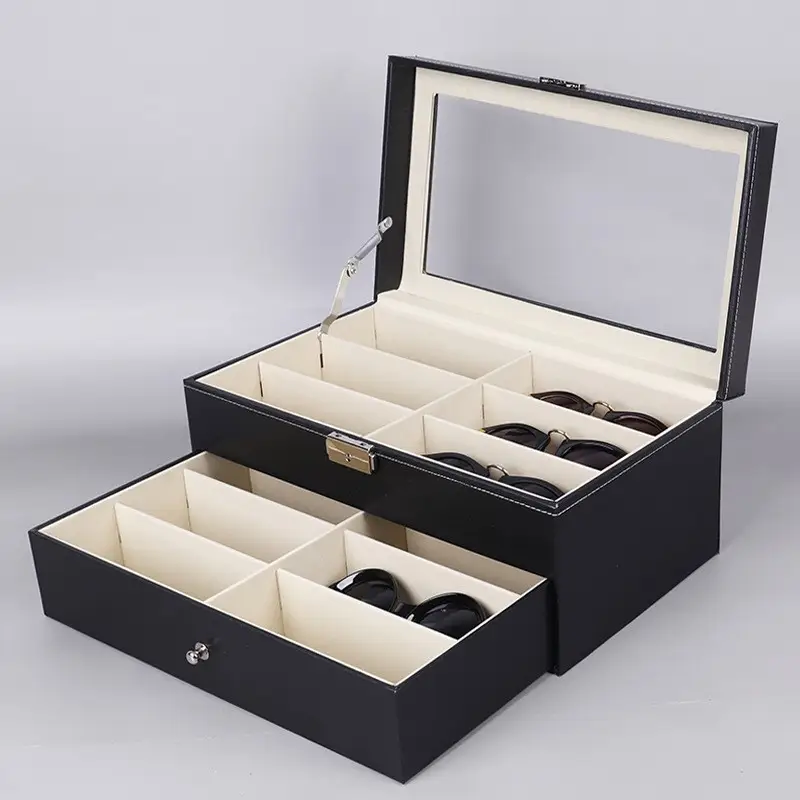 Qingyu PU Leather Glasses Storage Box Black 81218 - Image 2