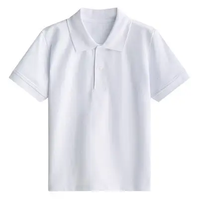 White School Uniform T-Shirt for Boys Girls Summer Lapel Polo Class - Image 6