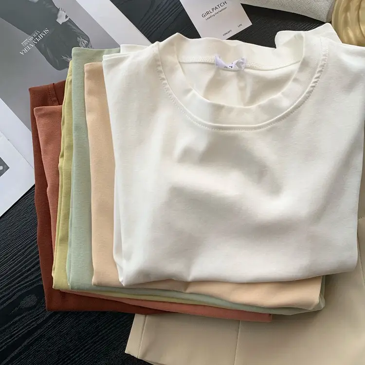 Women's Summer T-Shirt Solid Color Base Super Soft - Image 7