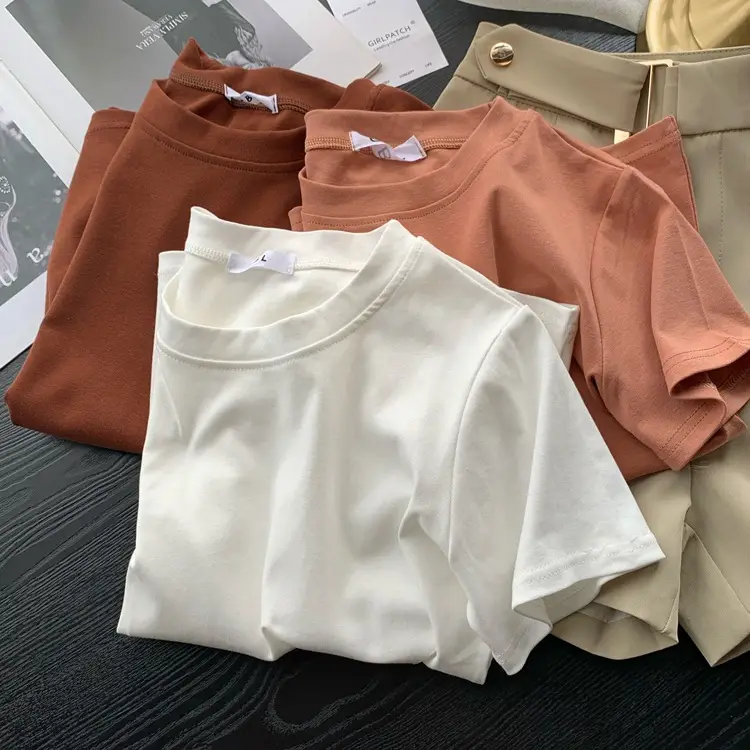 Women's Summer T-Shirt Solid Color Base Super Soft - Image 8