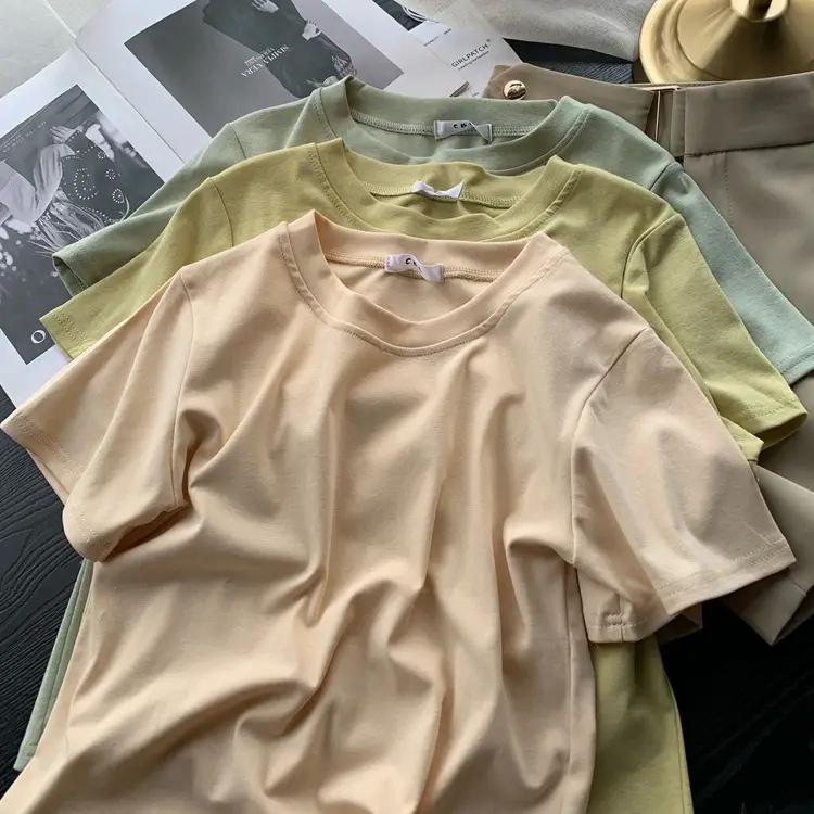 Women's Summer T-Shirt Solid Color Base Super Soft - Image 9