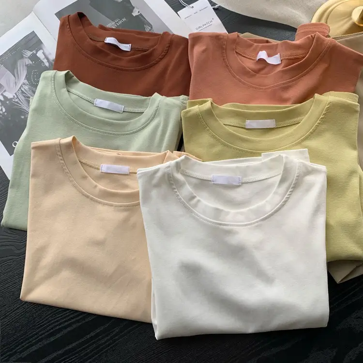 Women's Summer T-Shirt Solid Color Base Super Soft - Image 10