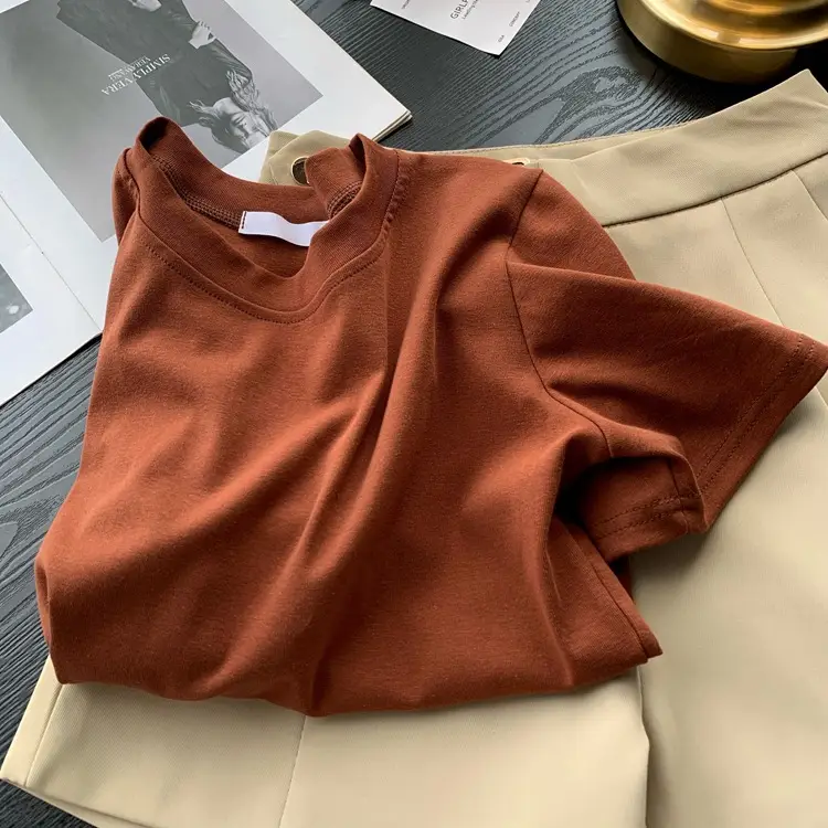 Women's Summer T-Shirt Solid Color Base Super Soft - Image 2