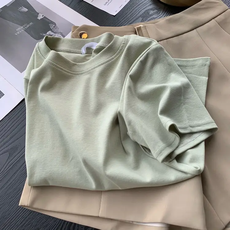 Women's Summer T-Shirt Solid Color Base Super Soft - Image 5