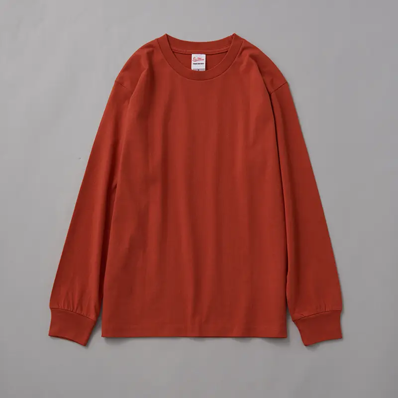 Red Long Sleeve Cotton Sweatshirt for Women - Image 11
