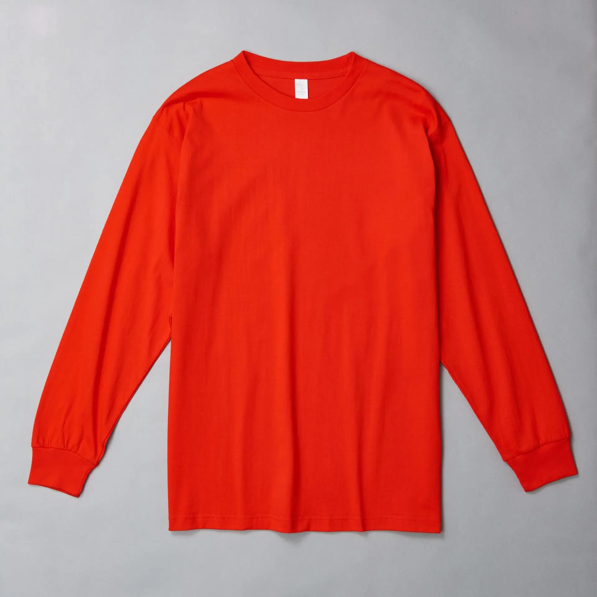 Red Long Sleeve Cotton Sweatshirt for Women - Image 3