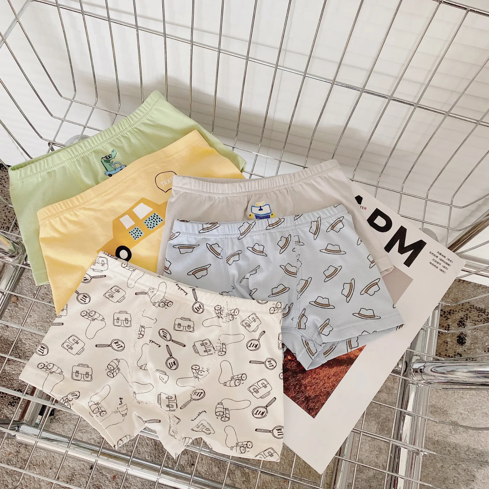 Mimo Boys Car Print Cotton Shorts 5 Sets - Image 5