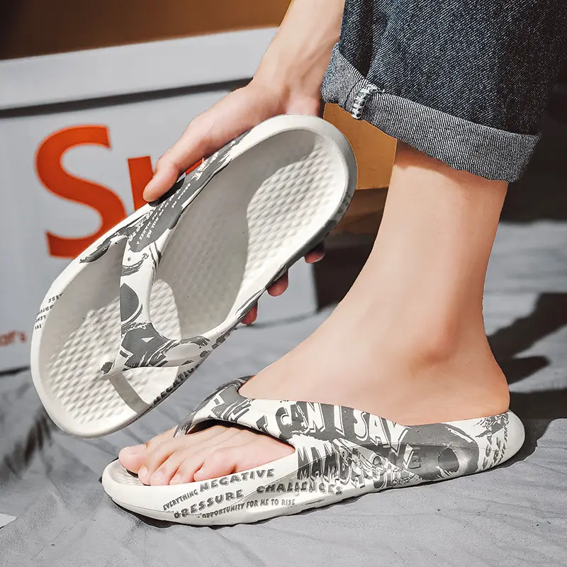 Men Women Black Slip-On Flip Flops Large Non-Slip