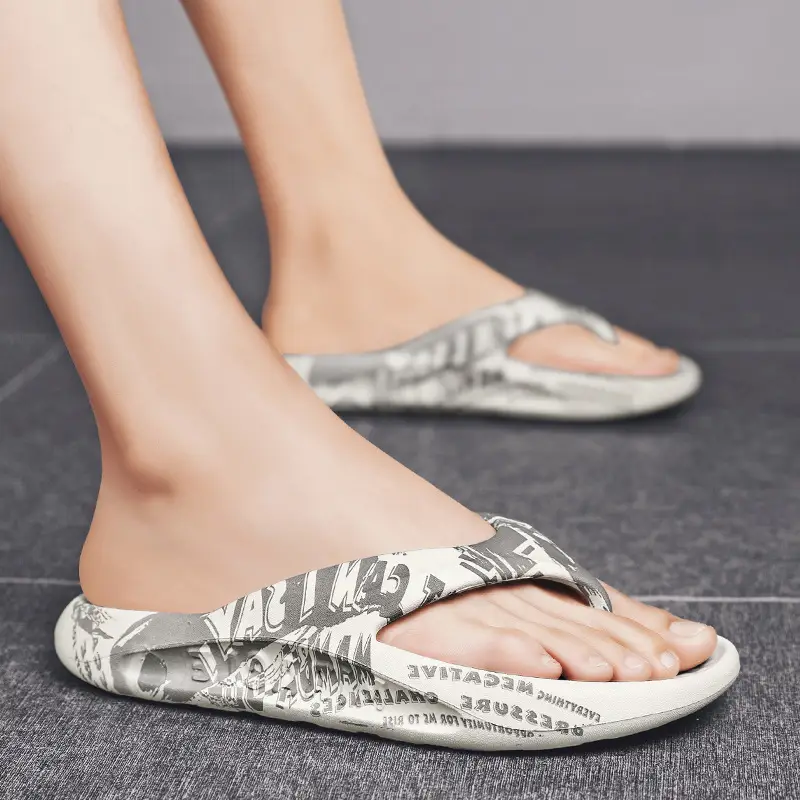 Men Women Black Slip-On Flip Flops Large Non-Slip