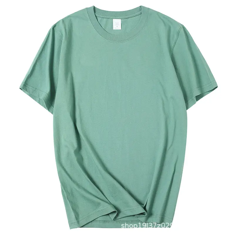 Men Women Heavy Cotton Loose T-Shirt Olive Green - Image 3