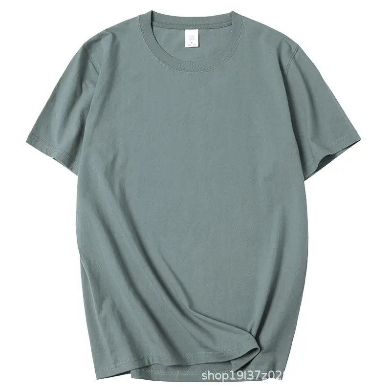 Men Women Heavy Cotton Loose T-Shirt Olive Green - Image 9