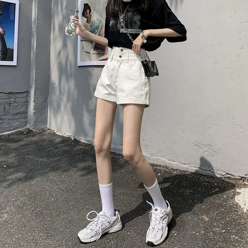 Women's Black Shorts with High Waist & Lace Trim - Image 6
