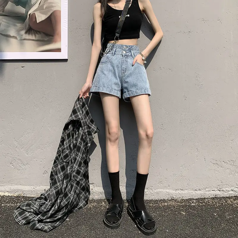 Women's Black Shorts with High Waist & Lace Trim - Image 3