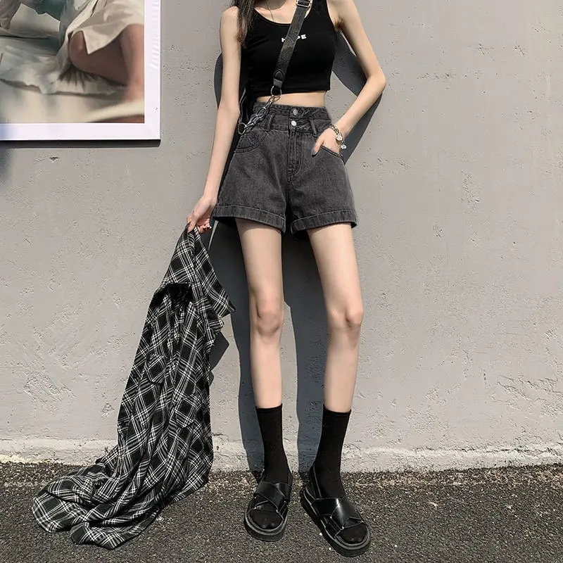 Women's Black Shorts with High Waist & Lace Trim - Image 4