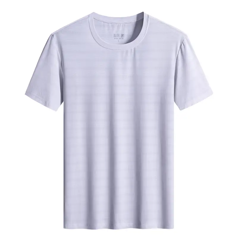 Men's Ice Silk Short Sleeve T-Shirt Light Blue Large - Image 8