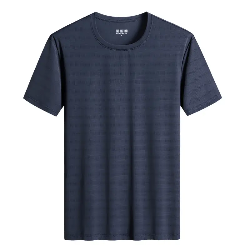 Men's Ice Silk Short Sleeve T-Shirt Light Blue Large - Image 10