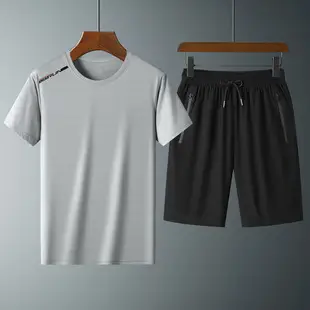 Men's Ice Silk Short Sleeve T-Shirt Light Blue Large — feature 19