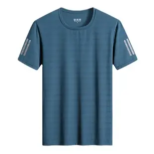 Men's Ice Silk Short Sleeve T-Shirt Light Blue Large — feature 3