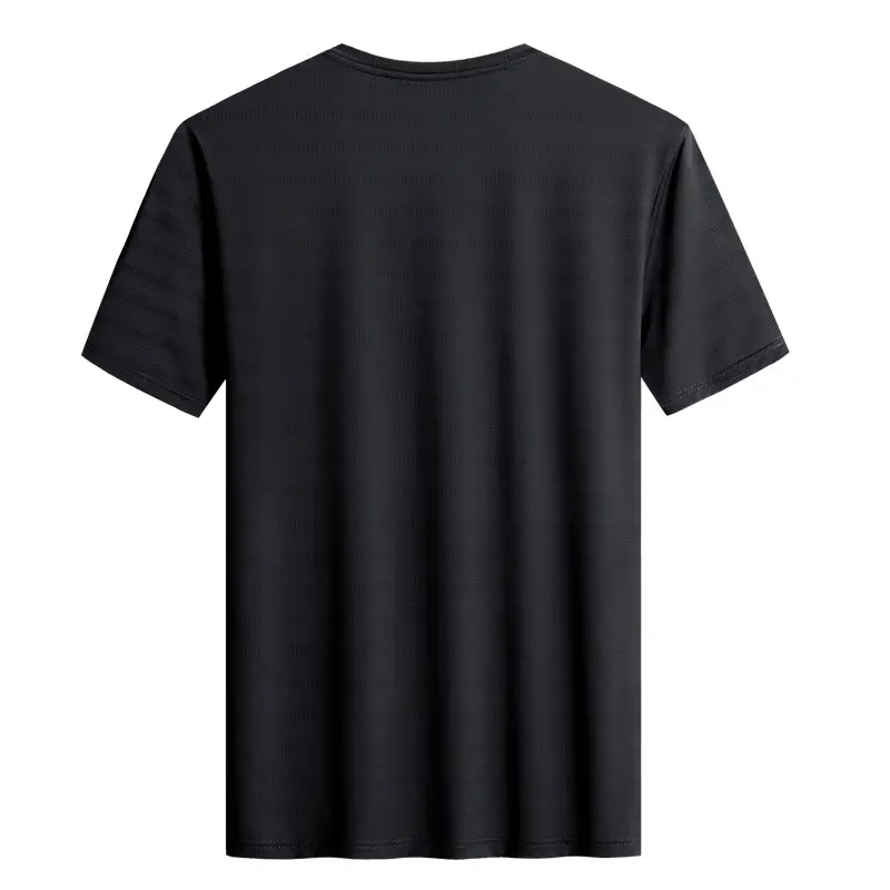 Men's Ice Silk Short Sleeve T-Shirt Light Blue Large - Image 2
