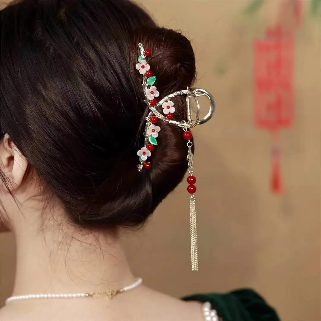 Elegant Butterfly Hairpin with Red Embellishments - Image 22