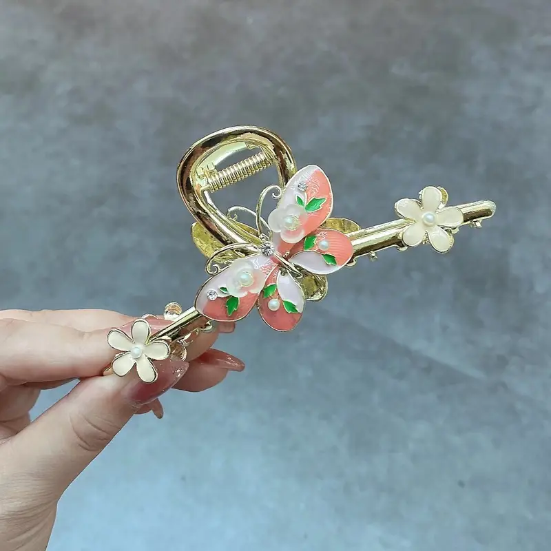 Elegant Butterfly Hairpin with Red Embellishments - Image 31