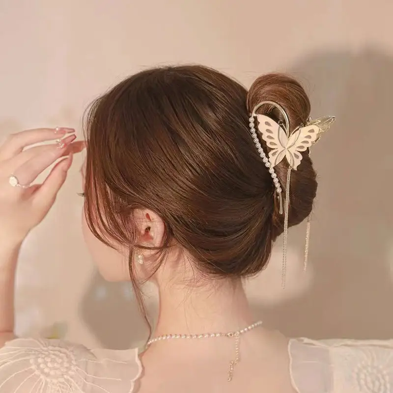 Elegant Butterfly Hairpin with Red Embellishments - Image 36