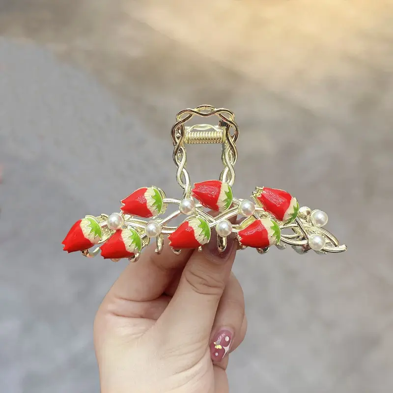 Elegant Butterfly Hairpin with Red Embellishments - Image 38