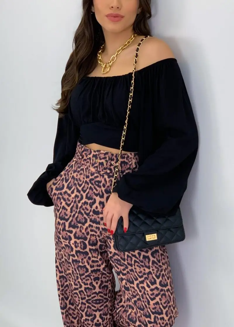Green Off-Shoulder Lantern Sleeve Top for Women
