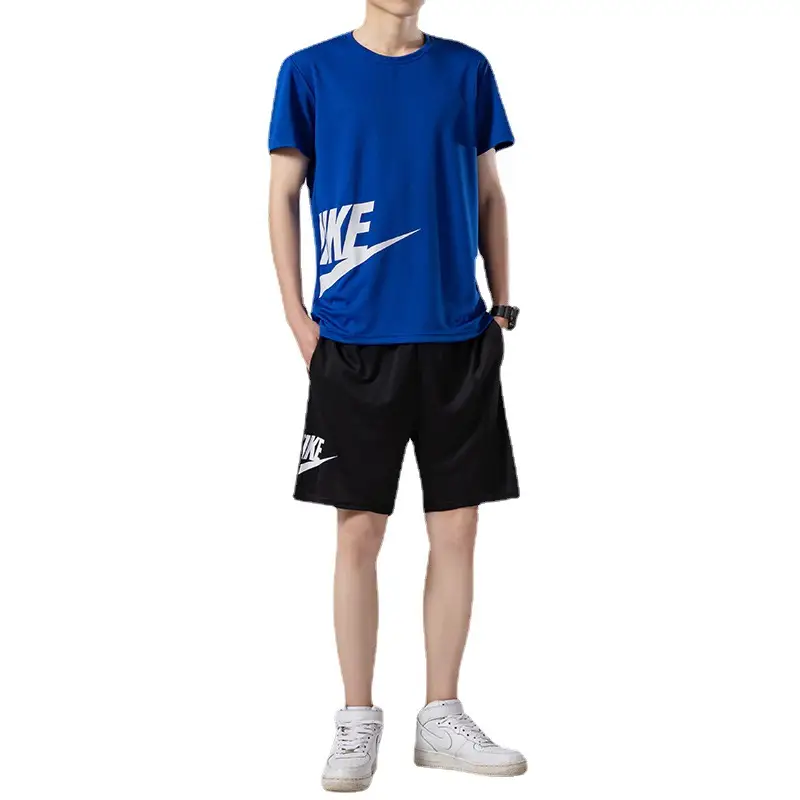 2022 Men Black Nike 2Pcs Summer Sports Suit Large - Image 11