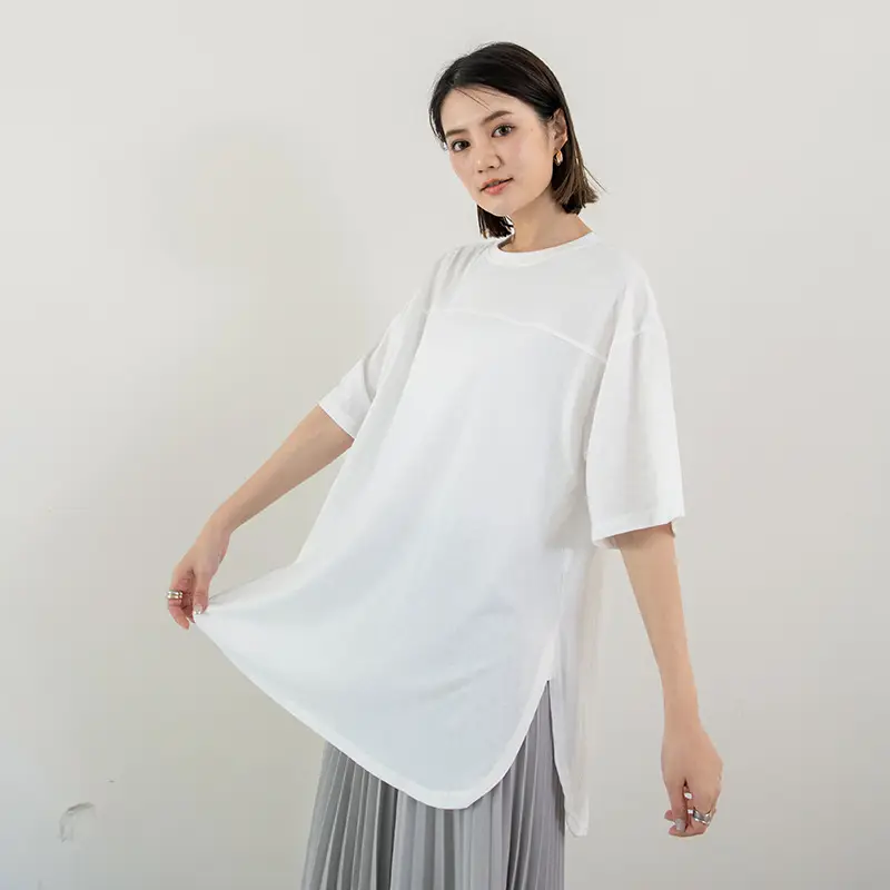 Japanese Cotton Pullover T-Shirt Grey Loose Fit - Image 2