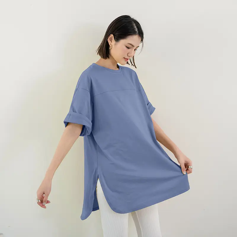 Japanese Cotton Pullover T-Shirt Grey Loose Fit - Image 6