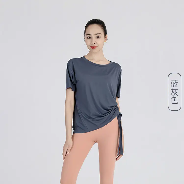 Women Grey T-Shirt Shorts Set Spring Summer 2022 - Image 5