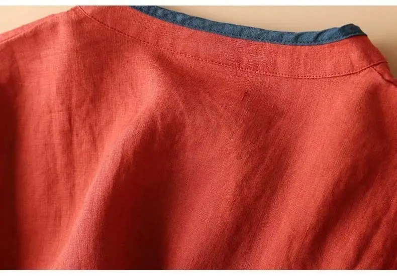 Women Chinese Style Oblique Blouse with Embroidery — feature 11