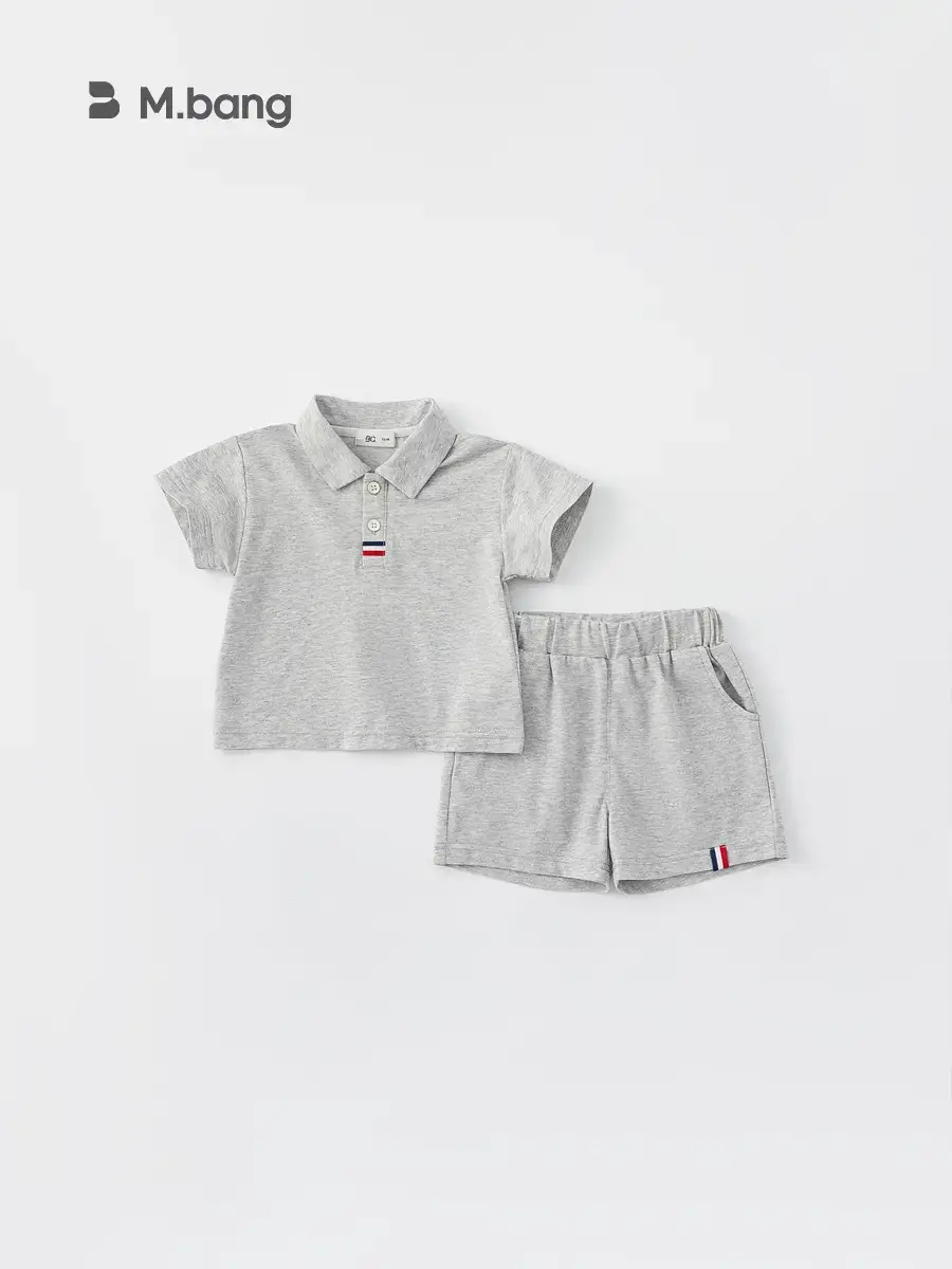 Kids Boys Polo Shirt Shorts Set White Navy Summer - Image 5