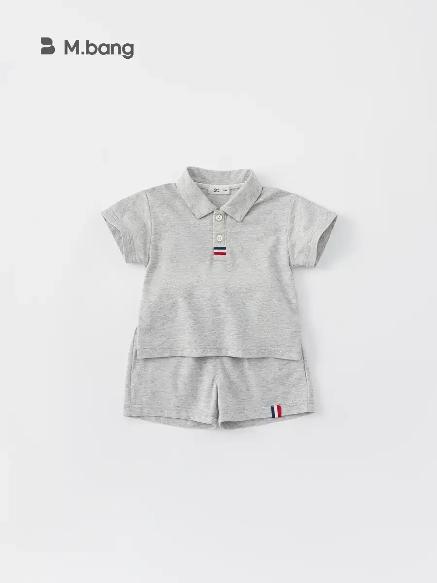 Kids Boys Polo Shirt Shorts Set White Navy Summer - Image 6