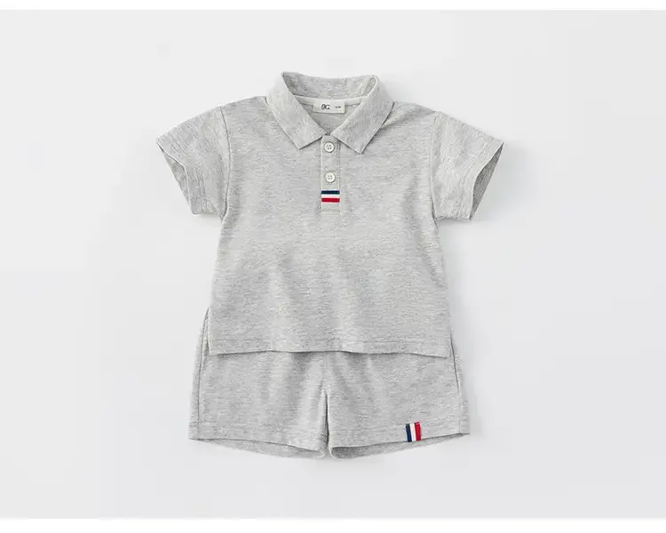 Kids Boys Polo Shirt Shorts Set White Navy Summer — feature 24