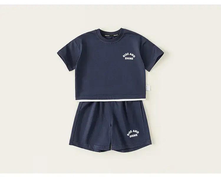 Kids Boys Polo Shirt Shorts Set White Navy Summer — feature 26
