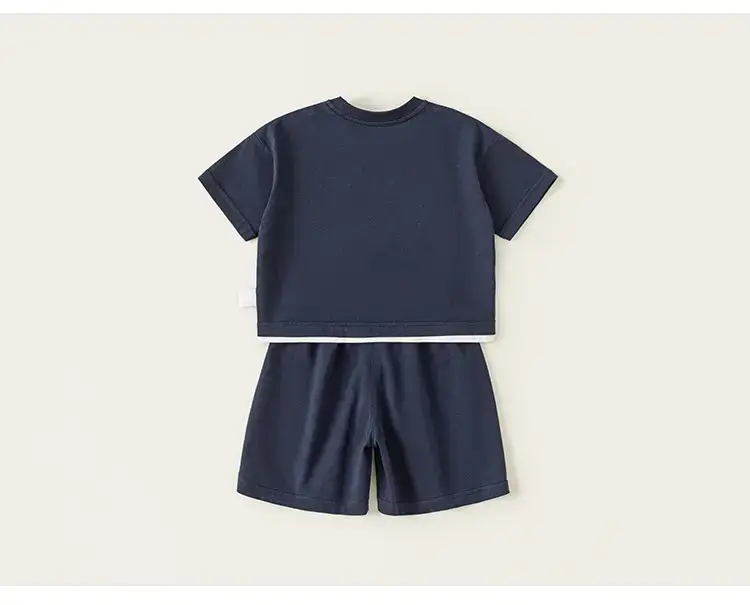 Kids Boys Polo Shirt Shorts Set White Navy Summer — feature 30