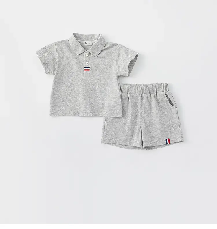 Kids Boys Polo Shirt Shorts Set White Navy Summer — feature 5