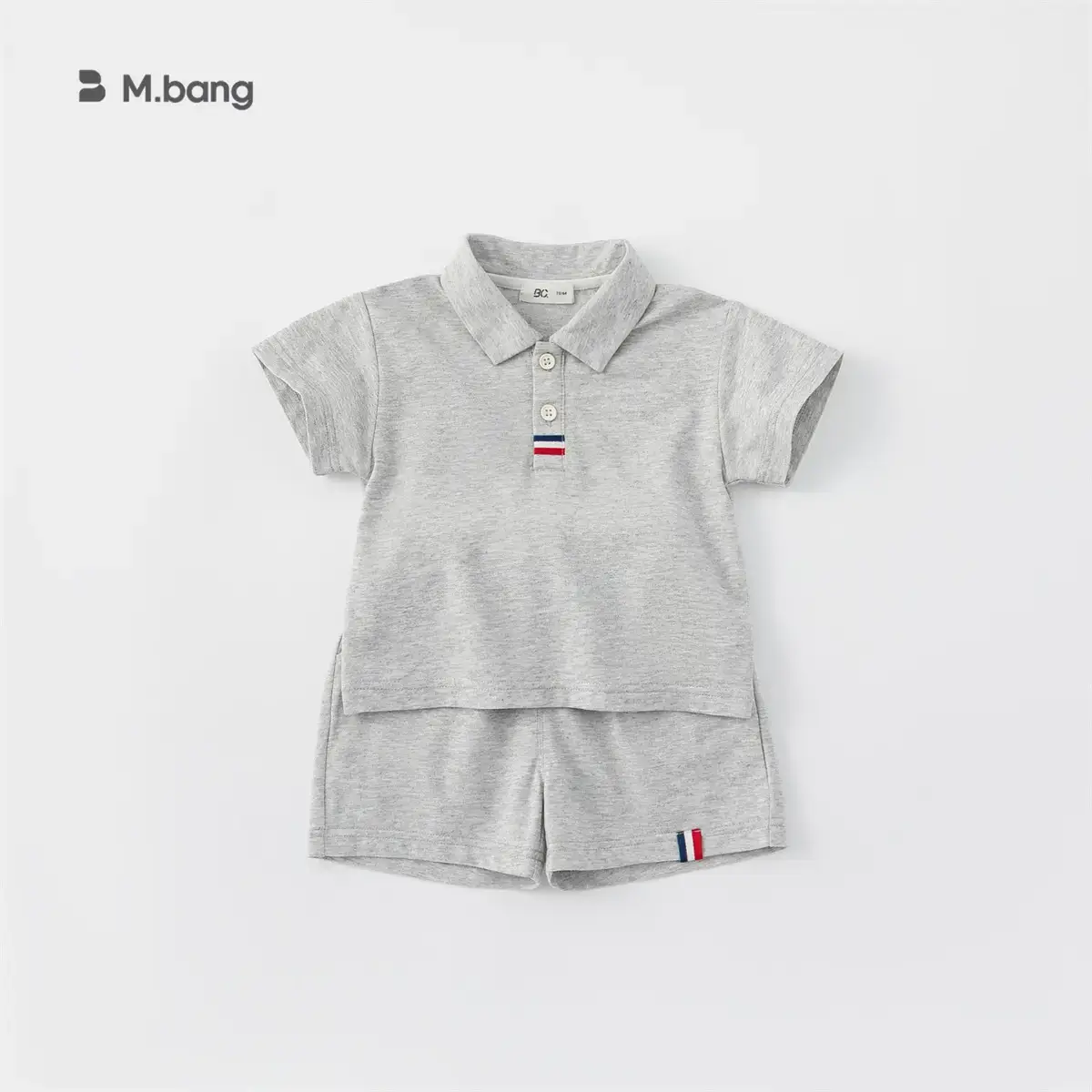 Kids Boys Polo Shirt Shorts Set White Navy Summer - Image 3