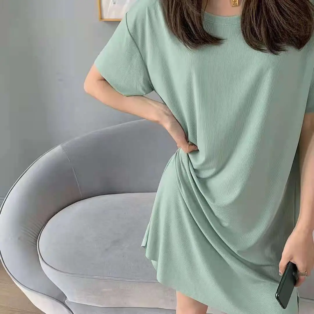 Women's Ice Silk Cool Skirt Dress Blue Summer Wear - Image 9