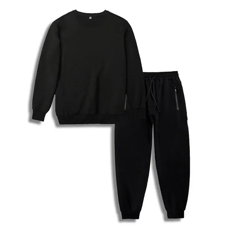 Men Black Graphic Sweatshirt Pants Set Plus Plus Plus - Image 14