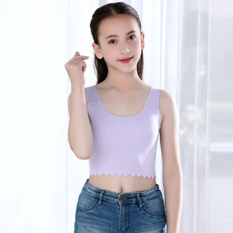 Traceless Girls Vest Underwear Purple Small - Image 3