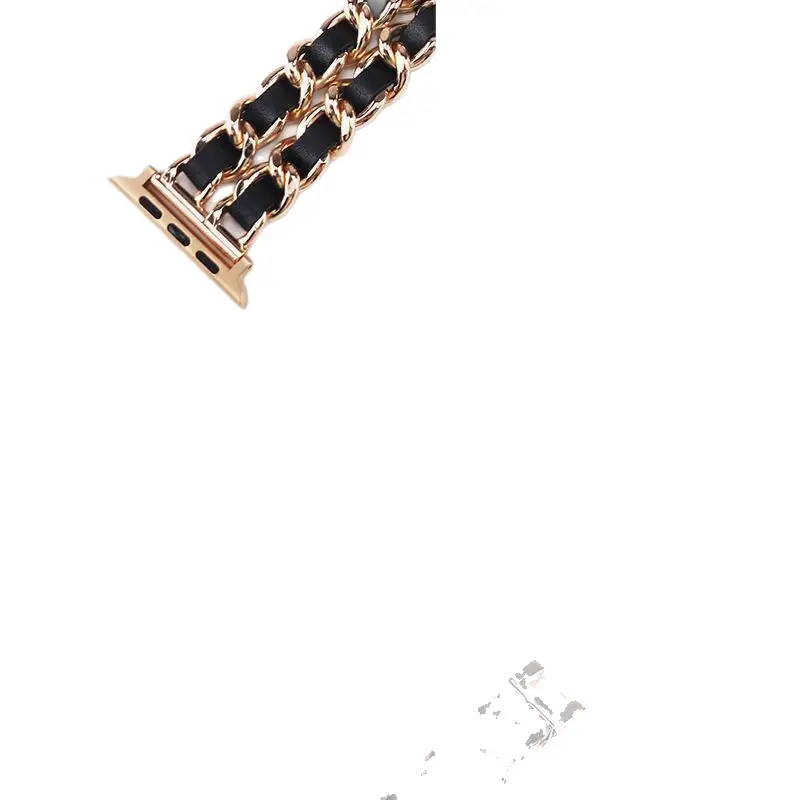 Suitable for Apple Watch Strap Small Fragrance Apple Watch345678910 Generation Metal Stainless Steel Denim Chain in Stock