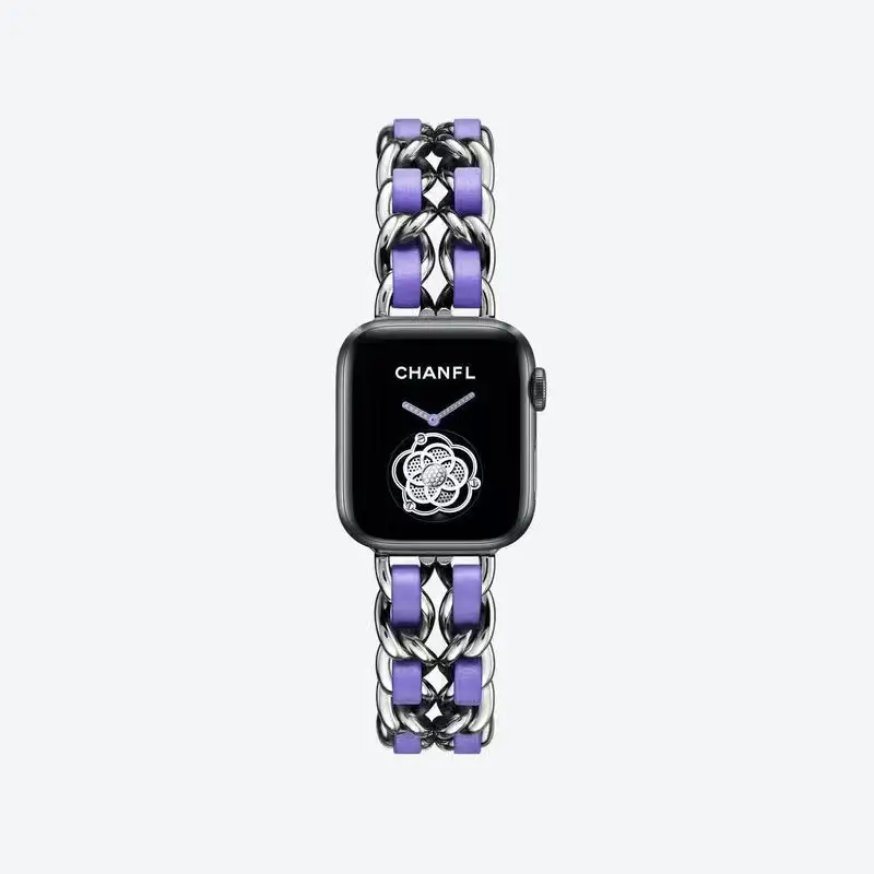 Suitable for Apple Watch Strap Small Fragrance Apple Watch345678910 Generation Metal Stainless Steel Denim Chain in Stock