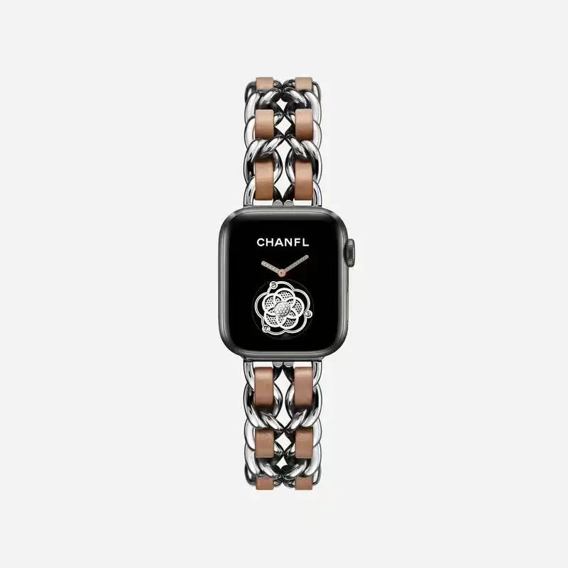 Suitable for Apple Watch Strap Small Fragrance Apple Watch345678910 Generation Metal Stainless Steel Denim Chain in Stock