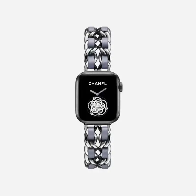 Suitable for Apple Watch Strap Small Fragrance Apple Watch345678910 Generation Metal Stainless Steel Denim Chain in Stock