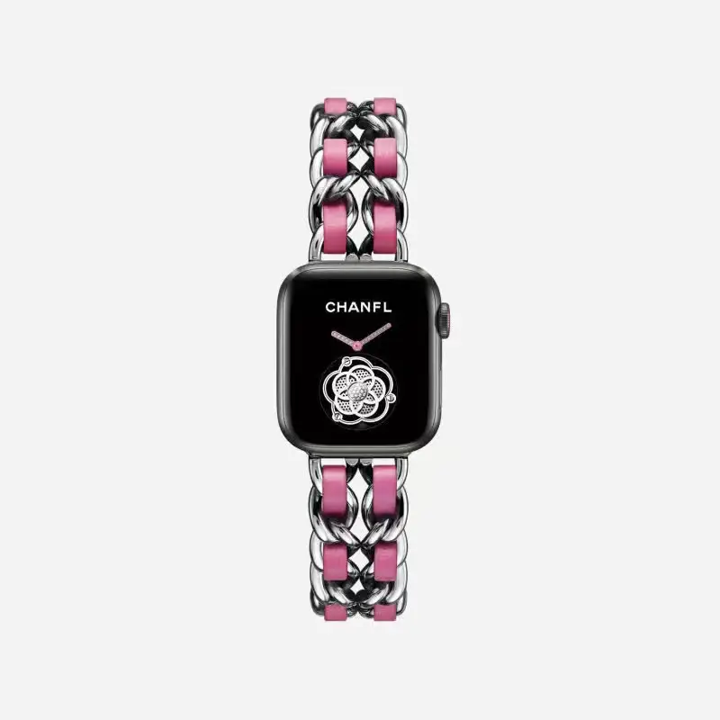 Suitable for Apple Watch Strap Small Fragrance Apple Watch345678910 Generation Metal Stainless Steel Denim Chain in Stock