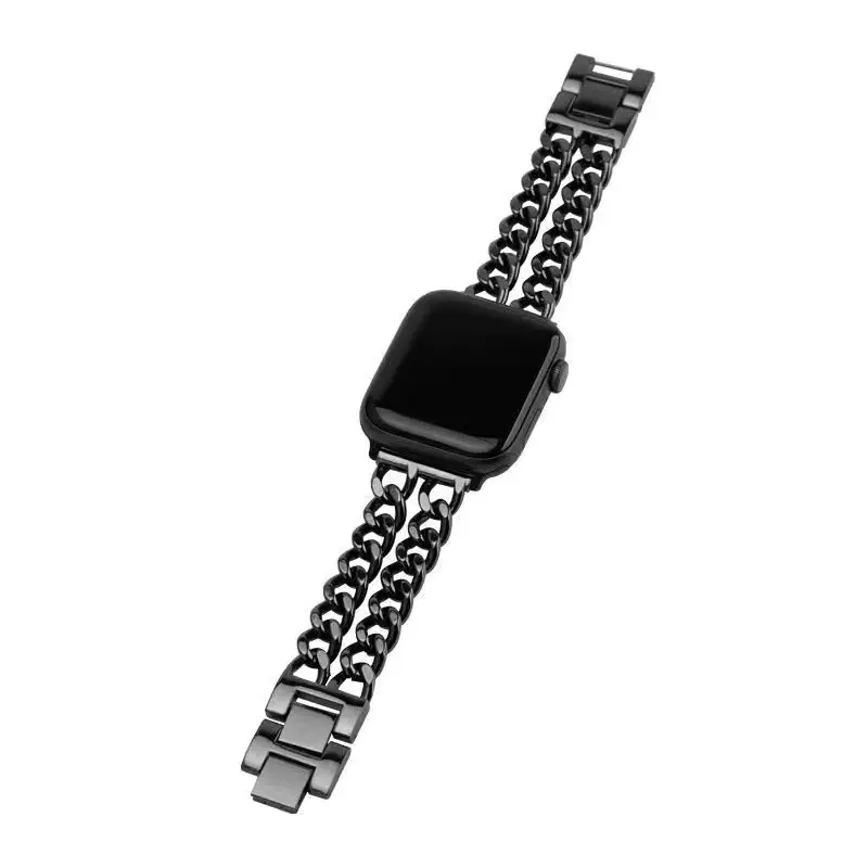 Suitable for Apple Watch Strap Small Fragrance Apple Watch345678910 Generation Metal Stainless Steel Denim Chain in Stock