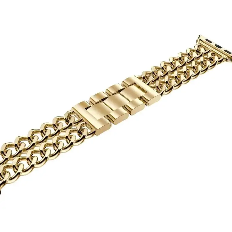 Suitable for Apple Watch Strap Small Fragrance Apple Watch345678910 Generation Metal Stainless Steel Denim Chain in Stock